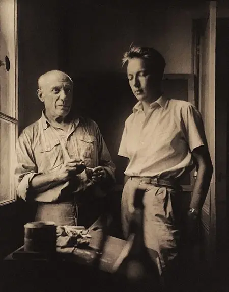 Pablo Picasso con Ezio Gribaudo a Vallauris, 1951.