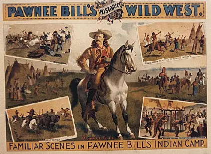 Poster dello spettacolo di Pawnee Bill.