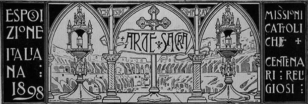 Immagine relativa all’Esposizione d’Arte Sacra tratta dal volume “Arte Sacra”, Roux Frassati e C. Editori, 1898.