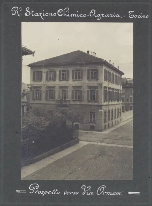 Regia Stazione Chimico-Agraria, prospetto verso via Ormea (foto © Museo della Frutta