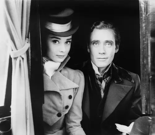 Audrey Hepburn e Mel Ferrer sul set di