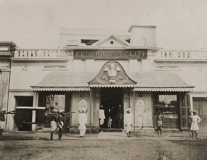 Pasticceria di Federico Peliti a Calcutta.