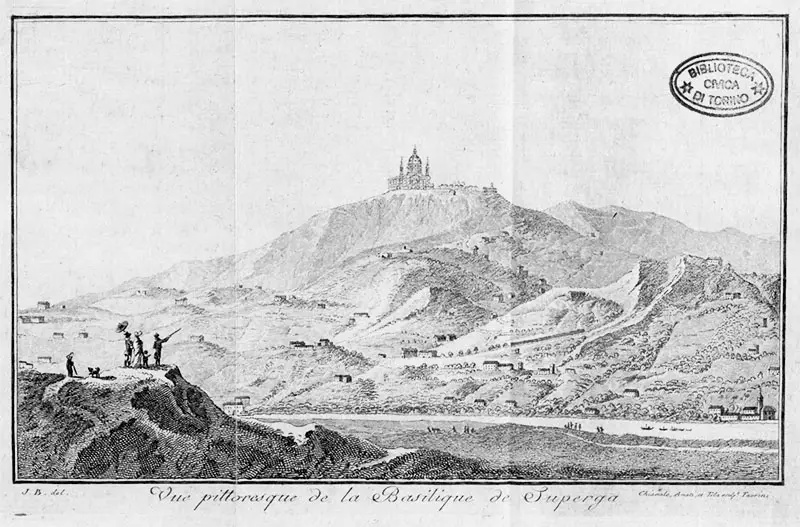 Illustrazione della Basilica di Superga tratta dalla