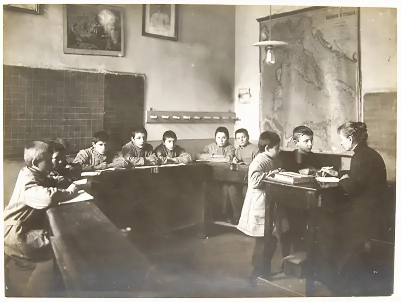 Lezione in un'aula dell'Istituto dei Sordi di Via Assarotti.