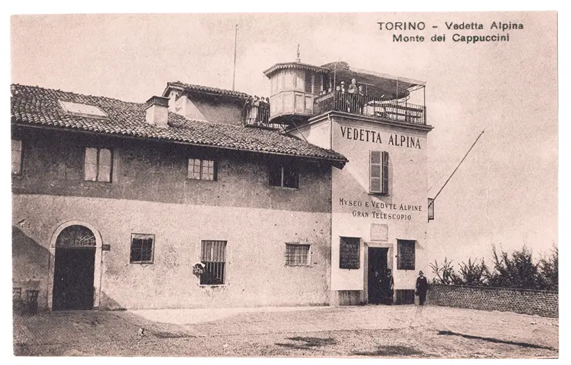 Museo e Vedetta Alpina, 1905 ca. La Vedetta è stata dotata di un telo su di una struttura di ferro.